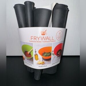 Frywall 10" Black Splatter Guard For Frying Pans Or Bowls BPA Free Stops Spills